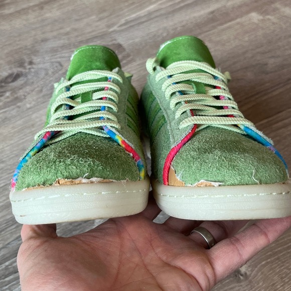 Adidas Campus 80s 4/20 Croptober Green Hairy Suede Leather Mens 8.5 UK 8 EU 42 - Picture 4 of 10